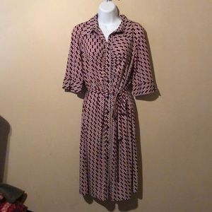 Dress black white red